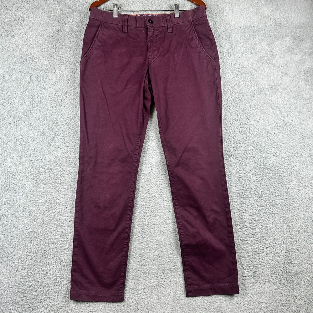 Alberto Regular Slim Fit Chino Pants Mens 34x32 Burgundy Purple Pima Cotton